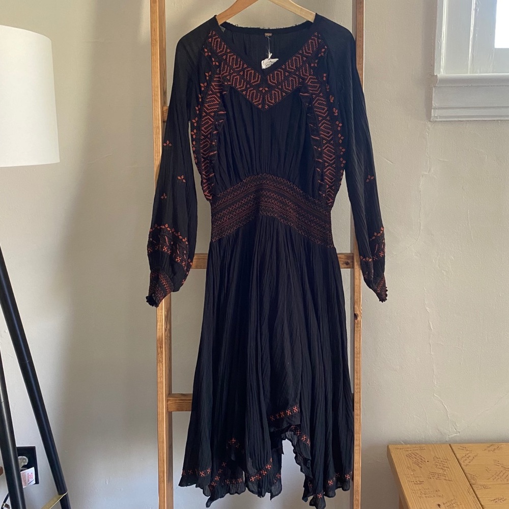 Free People Neo Folk Embroidered Dress